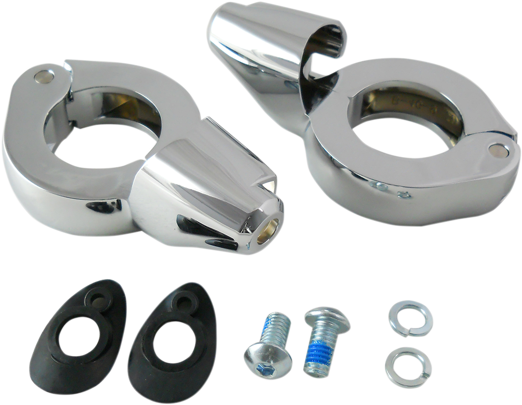 Turn Signal Fork Clamps | Turn Signal Mount - 39 mm - Chrome