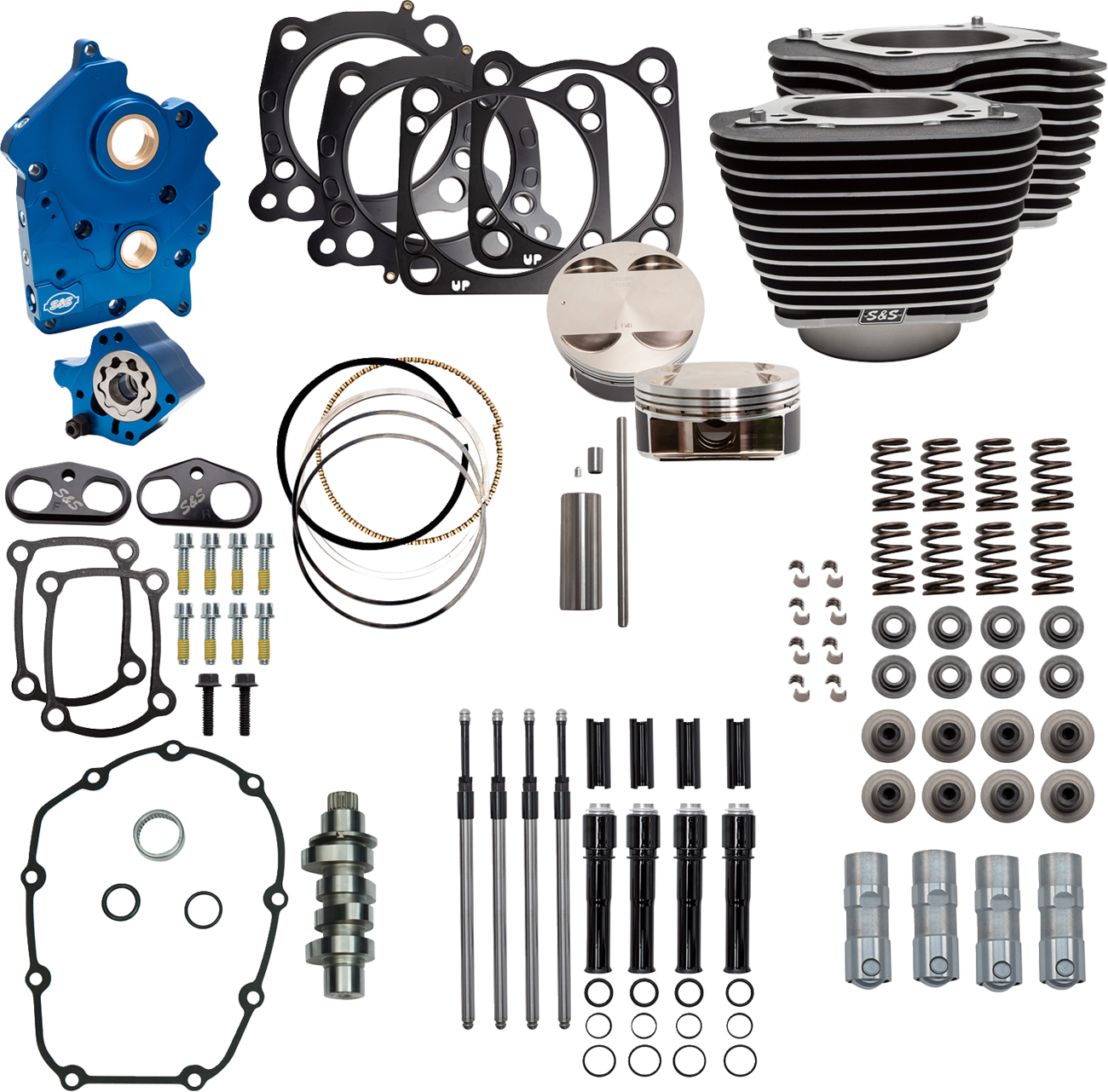 124" Power Package | Power Pack - 4.375" Stroke - Water Cooled - Black w/Highlights - M8