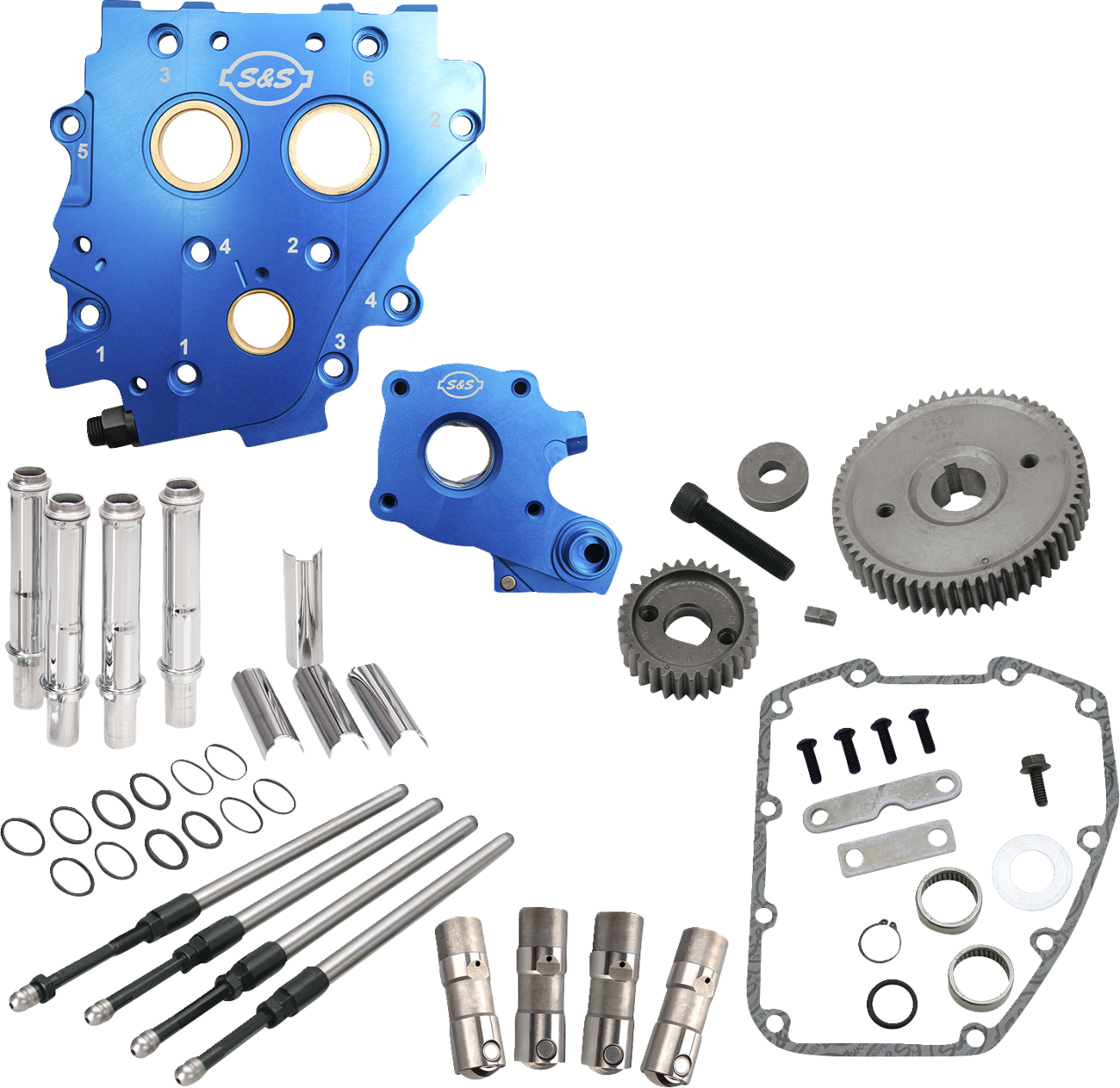 Cam Chest Kit without Cams for Gear Drive Twin Cam | Cam Chest Kit without Cams - Gear Drive - Oil Cooled - Chrome Pushrods - Twin Cam
