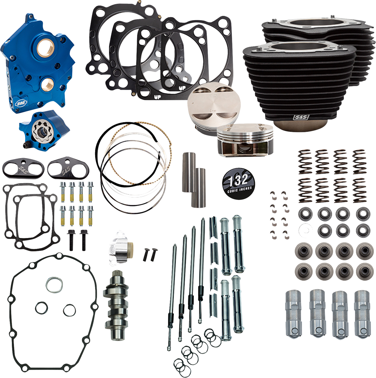 Power Package Engine Performance Kit | 132" Power Pack - 550 Chain Drive - Oil Cooled - Black w/o Highlight Fins - M8