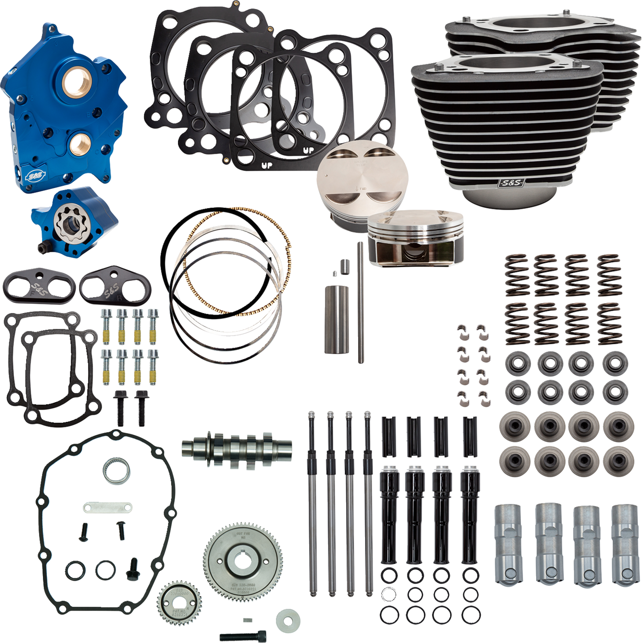 124" Power Package | Power Pack - 4.375" Stroke - Oil Cooled - Black w/Highlights - M8