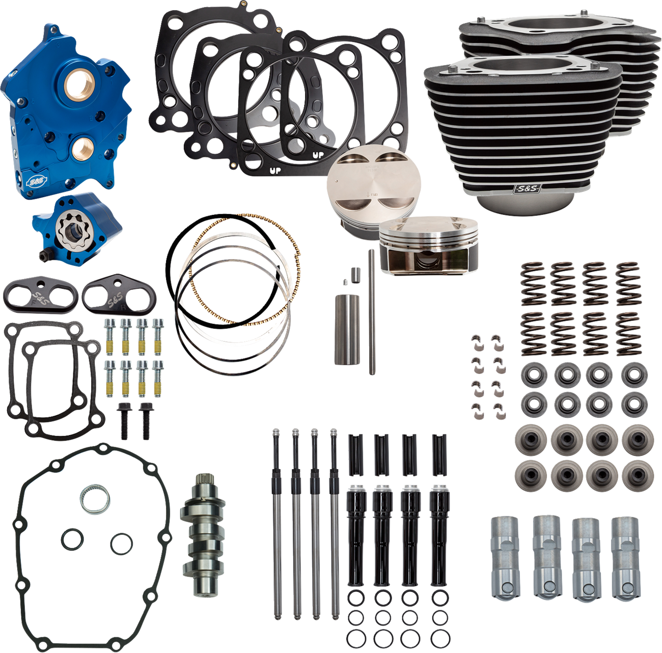 124" Power Package | Power Pack - 4.375" Stroke - Oil Cooled - Black w/Highlights - M8