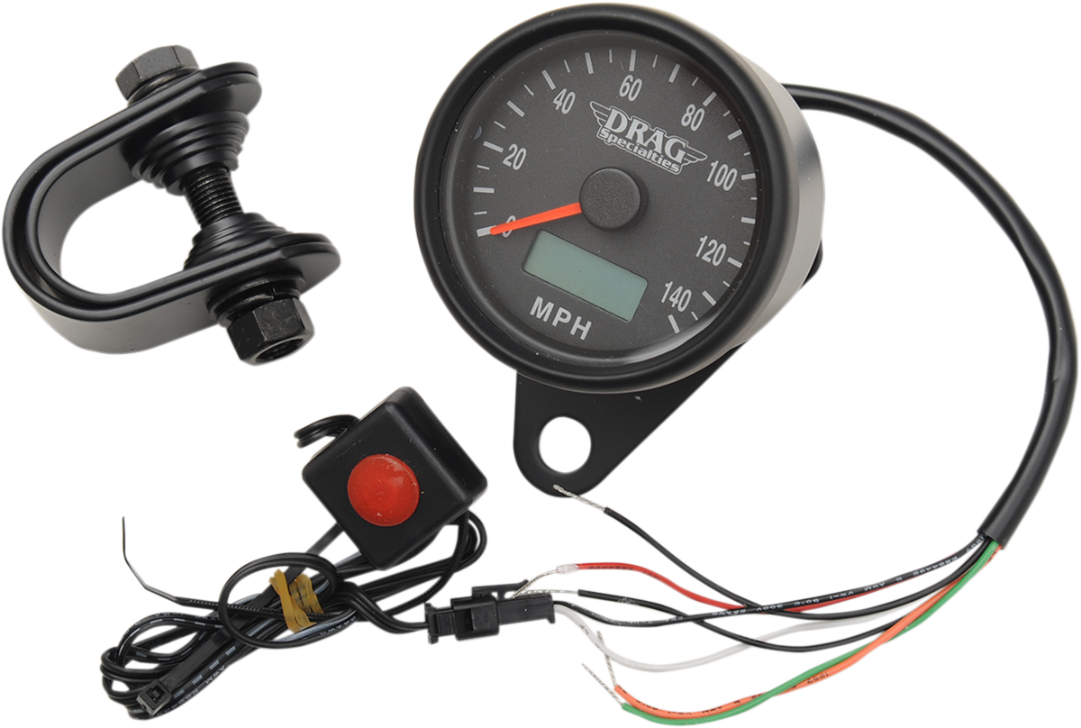Programmable Mini Electronic Speedometer with Odometer/Tripmeter | Programmable Mini Electronic Speedometer with Odometer/Tripmeter - 2.4" - Matte Black