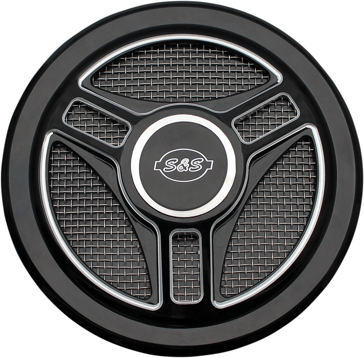 Stealth Air Cleaner Cover | Air Cleaner Cover - Triple-Spoke - Black