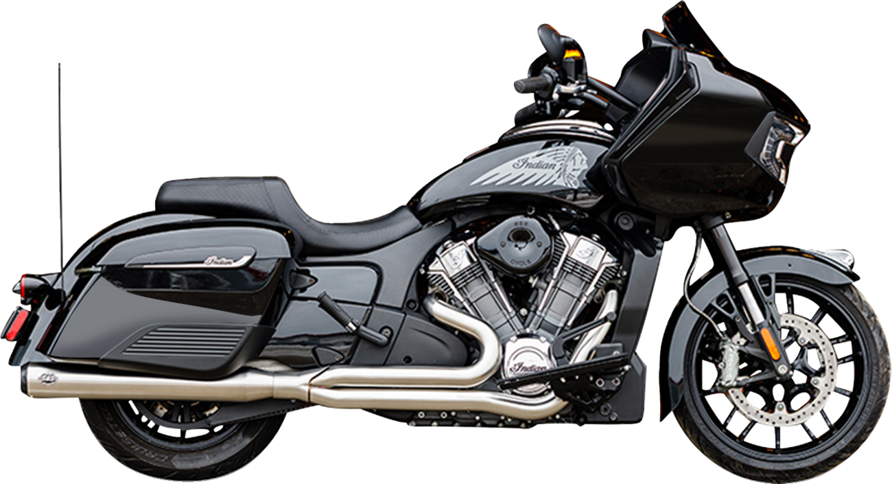 2-into-1 Qualifier Exhaust System | 2-into-1 Qualifier Exhaust System - Brushed Stainless Steel - 49 State - Indian with PowerPlus