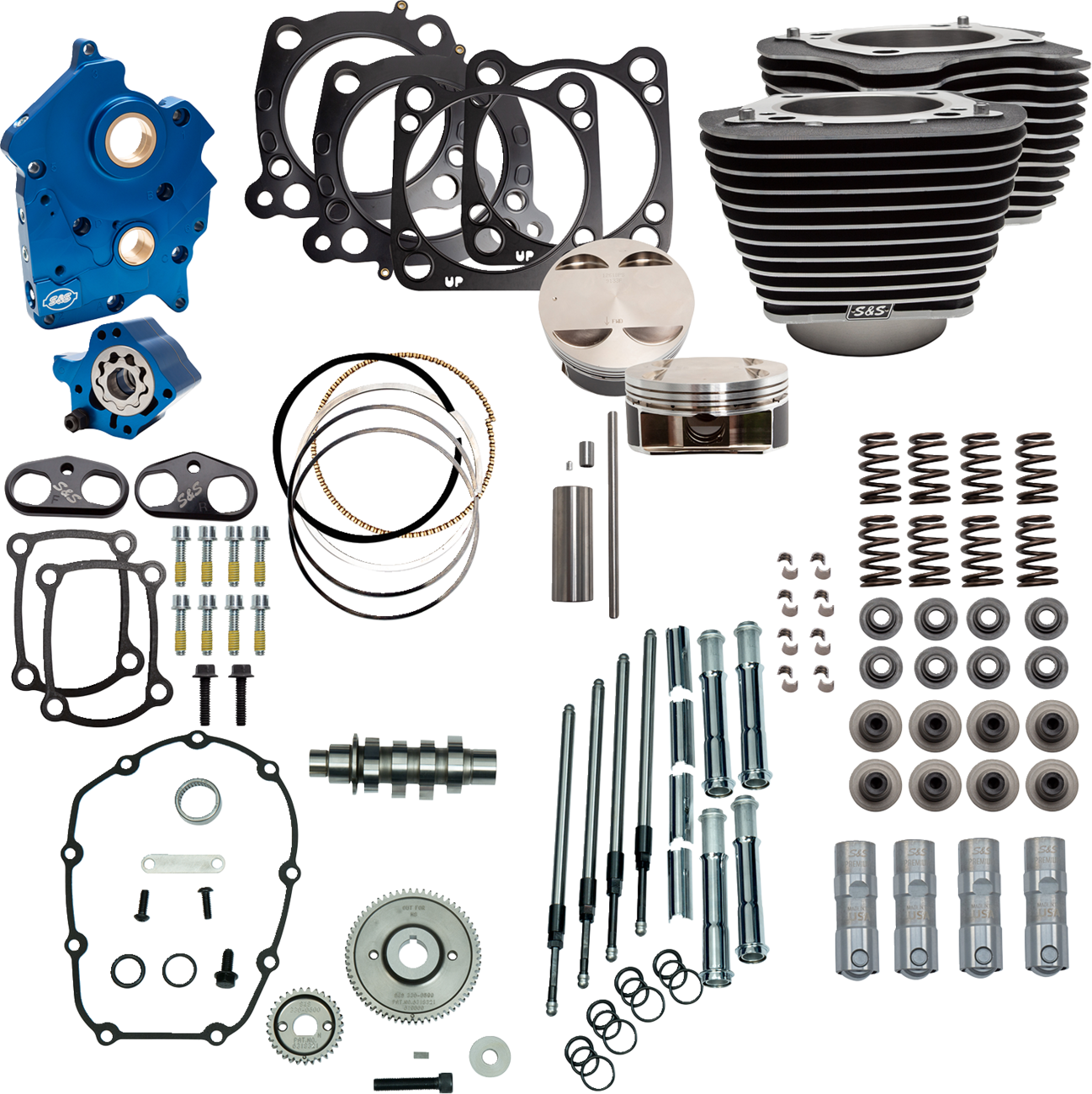 124" Power Package | Power Pack - 4.375" Stroke - Oil Cooled - Black w/o Highlights - M8
