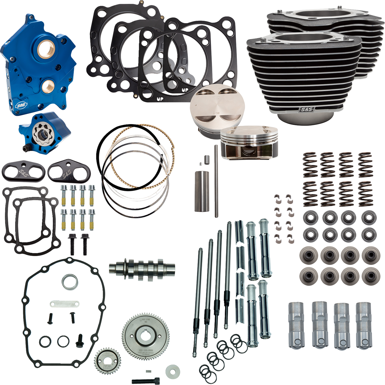 124" Power Package | Power Pack - 4.375" Stroke - Water Cooled - Black w/Highlights - M8