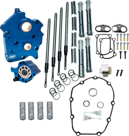 Cam Chest Kit without Cams for Chain Drive M8 | Cam Chest Kit without Cams - Chain Drive - Oil Cooled - Chrome Pushrods - M8