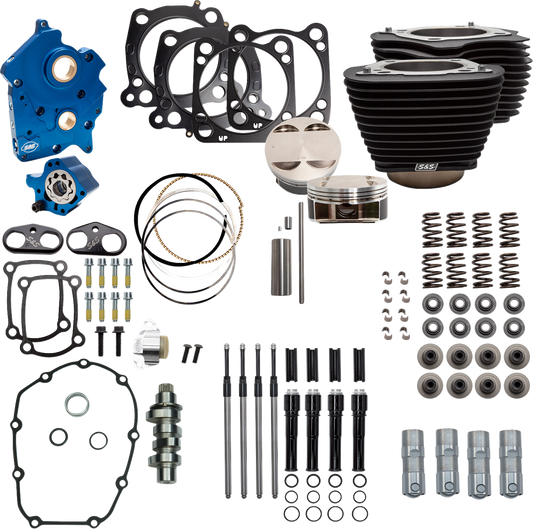 124" Power Package | Power Pack - 4.375" Stroke - Oil Cooled - Black Granite w/Highlights - M8