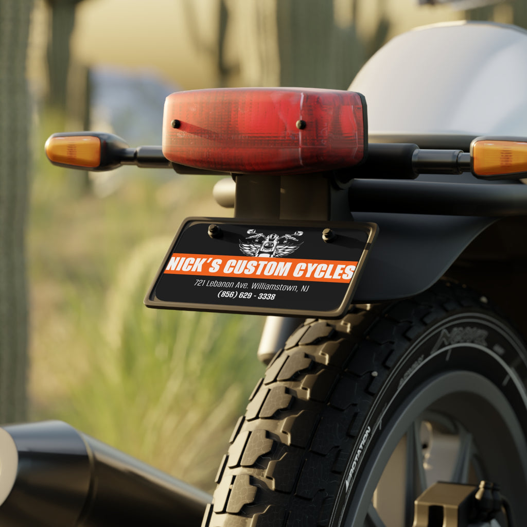 Nick's Custom Cycles Branded Motorcycle License Plates