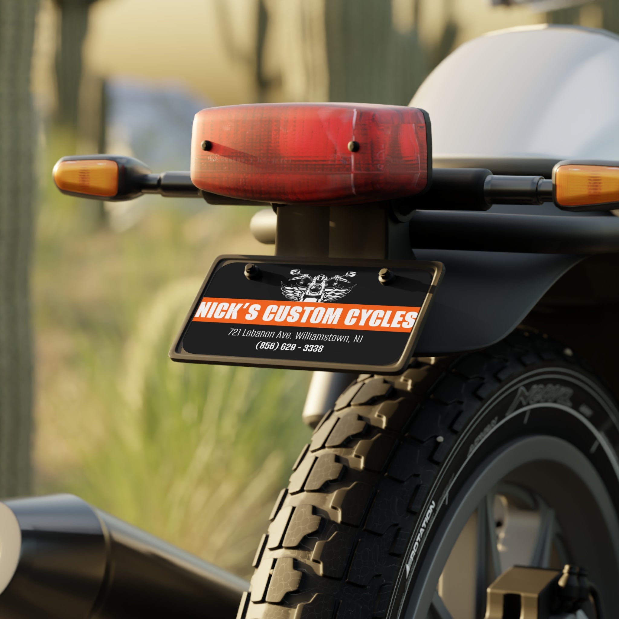 Nick's Custom Cycles Branded Motorcycle License Plates