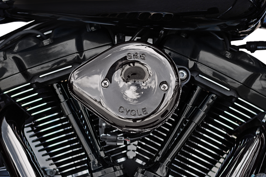 Stealth Teardrop Air Cleaner Cover | Stealth Mini Teardrop Air Cleaner Cover - M8 - Lava Chrome