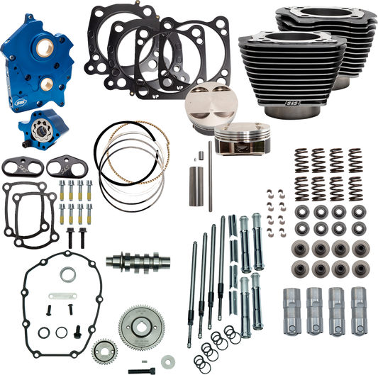 128" Power Package | Power Pack - 4.500" Stroke - Water Cooled - Black Granite w/Highlights - M8