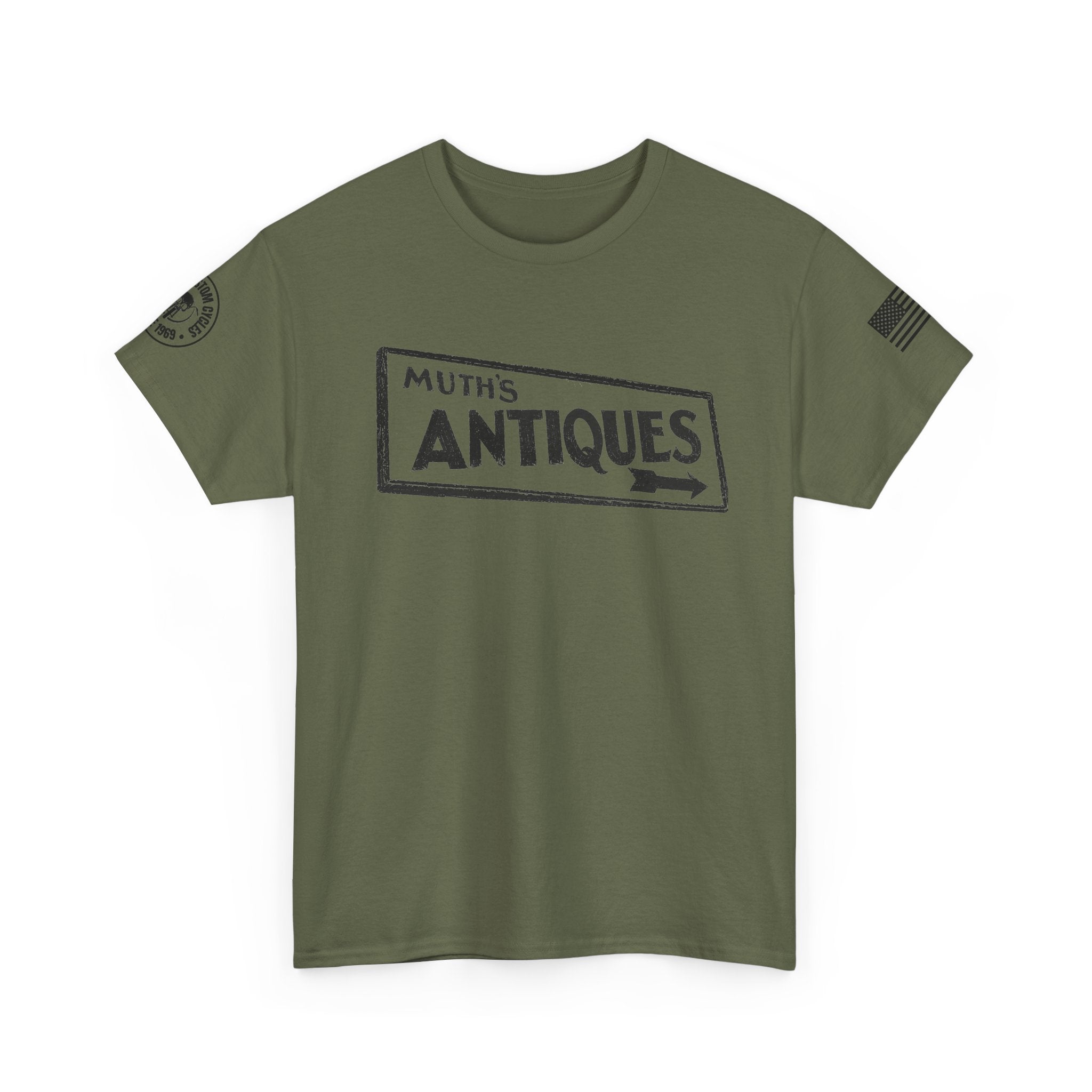 Muth's Antiques Sign T-Shirt (FRONT AND BACK)
