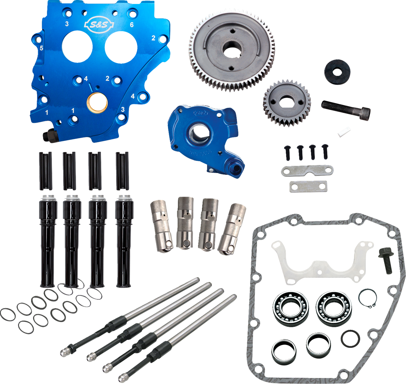 Cam Chest Kit without Cams for Gear Drive Twin Cam | Cam Chest Kit without Cams - Gear Drive - Oil Cooled - Black Pushrods - Twin Cam