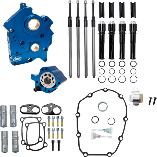 Cam Chest Kit without Cams for Chain Drive M8 | Cam Chest Kit without Cams - Chain Drive - Water Cooled - Black Pushrods - M8