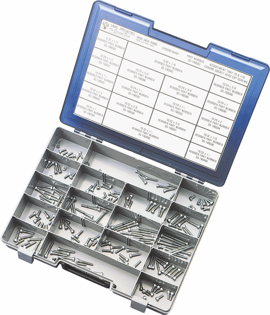 #8 and #10 Fine/Coarse Thread Socket-Head Bolt Kit | Bolts - Socket-Head/Assortment - Smooth - 8-32/10-24/10-32 - Kit