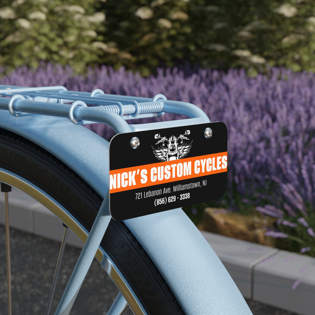 Nick's Custom Cycles Branded Motorcycle License Plates