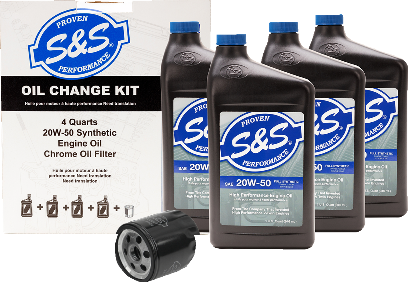 Oil Change Kit | Oil Change Kit - Black Filter - '84-'99 Big Twin/'86-'22 Sportster - 4 US quarts