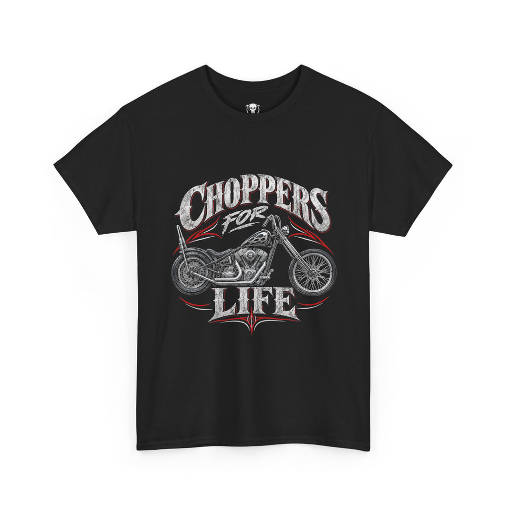 Choppers For Life Motorcycle Tee — 'Two Wheels Down' Biker T-Shirt