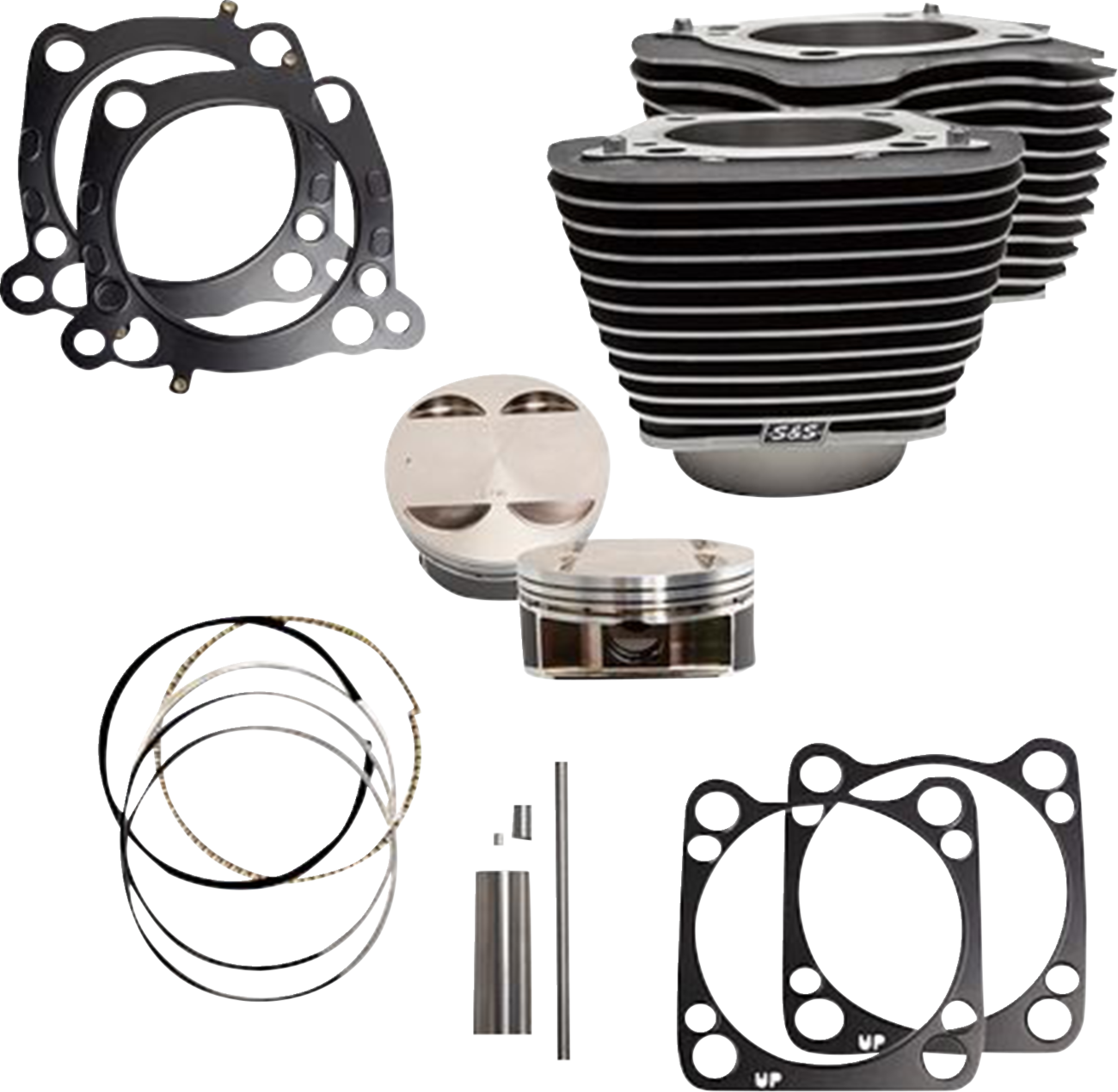 Cylinder Kit | Cylinder Kit - 4.500" Stroke - Wrinkle Black w/Highlights - M8