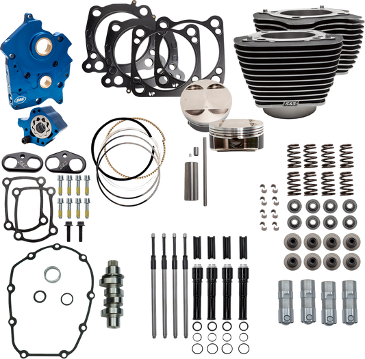 124" Power Package | Power Pack - 4.375" Stroke - Water Cooled - Black w/Highlights - M8