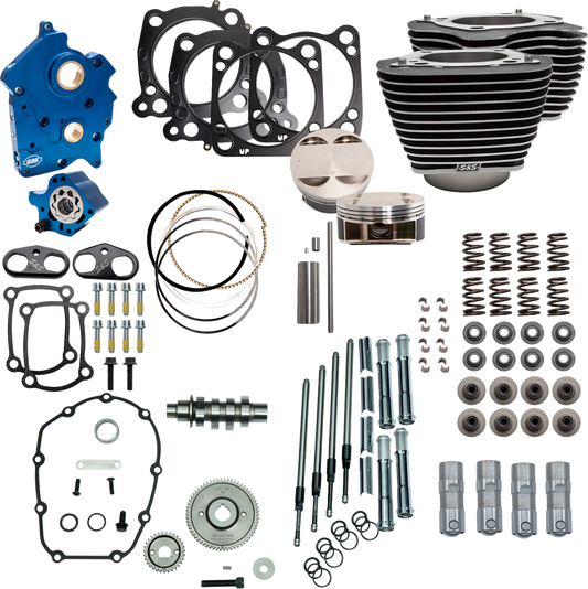 128" Power Package | Power Pack - 4.500" Stroke - Oil Cooled - Black w/Highlights - M8
