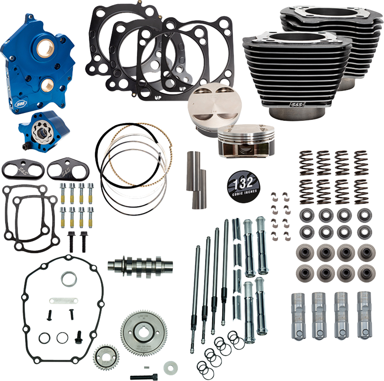 Power Package Engine Performance Kit | 132" Power Pack - 550 Gear Drive - Water Cooled - Black Granite w/Highlight Fins - M8