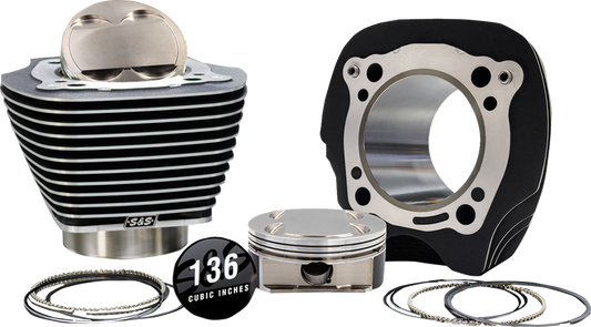 132" High Compression / 136" Big Bore Kit | 132" High Compression | 136" Big Bore Kit - 4.320" Bore - Black w/Highlighted Fins - M8