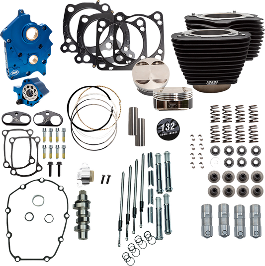 Power Package Engine Performance Kit | 132" Power Pack - 550 Chain Drive - Oil Cooled - Black w/o Highlight Fins - M8