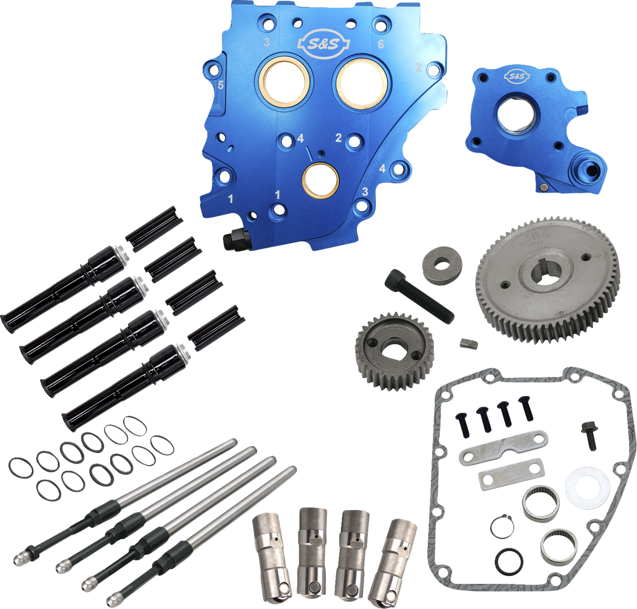 Cam Chest Kit without Cams for Gear Drive Twin Cam | Cam Chest Kit without Cams - Gear Drive - Oil Cooled - Black Pushrods - Twin Cam