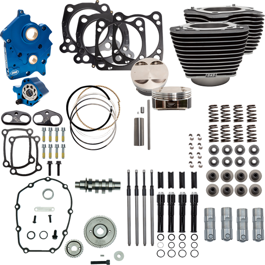124" Power Package | Power Pack - 4.375" Stroke - Oil Cooled - Black w/Highlights - M8