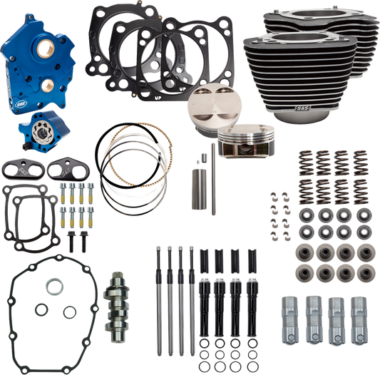 124" Power Package | Power Pack - 4.375" Stroke - Oil Cooled - Black w/Highlights - M8