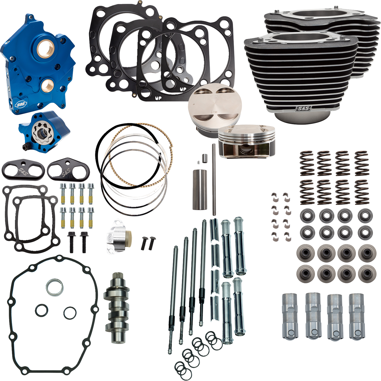 124" Power Package | Power Pack - 4.375" Stroke - Water Cooled - Black w/Highlights - M8