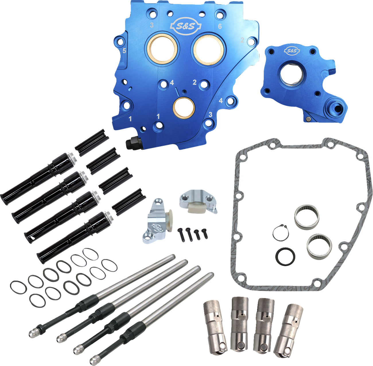 Cam Chest Kit without Cams for Chain Drive Twin Cam | Cam Chest Kit without Cams - Chain Drive - Black Pushrods - Twin Cam
