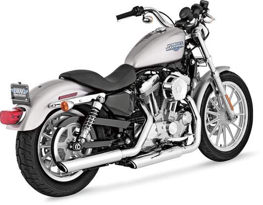 3" Round Twin Slash Slip-On Mufflers | Twin Slash Mufflers - Chrome