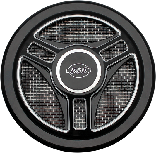 Stealth Air Cleaner Cover | Air Cleaner Cover - Triple-Spoke - Black