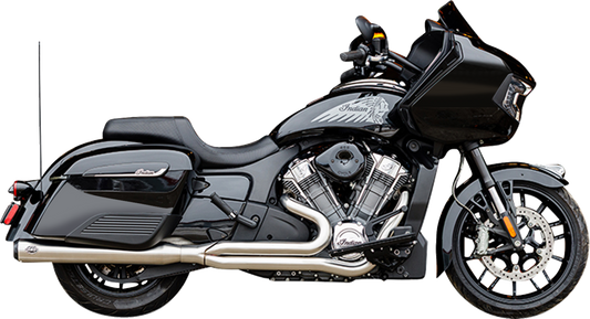 2-into-1 Qualifier Exhaust System | 2-into-1 Qualifier Exhaust System - Brushed Stainless Steel - 49 State - Indian with PowerPlus