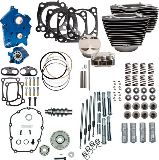 124" Power Package | Power Pack - 4.375" Stroke - Oil Cooled - Black w/o Highlights - M8