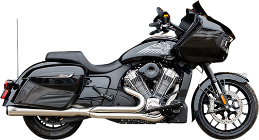 2-into-1 Qualifier Exhaust System | 2-into-1 Qualifier Exhaust System - Brushed Stainless Steel - Race Only - Indian with PowerPlus
