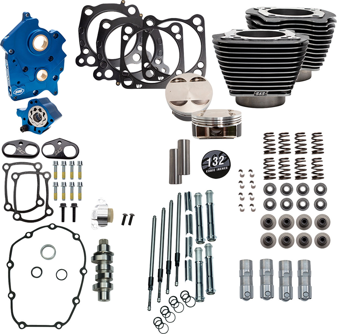 Power Package Engine Performance Kit | 132" Power Pack - 550 Chain Drive - Water Cooled - Black Granite w/Highlight Fins - M8