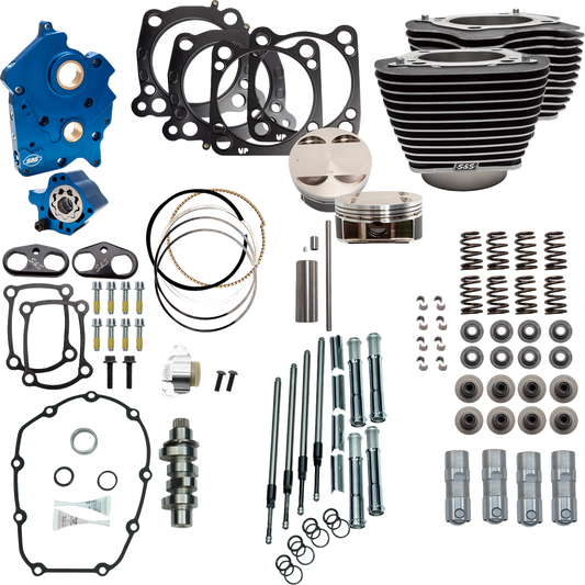 124" Power Package | Power Pack - 4.375" Stroke - Oil Cooled - Black w/o Highlights - M8