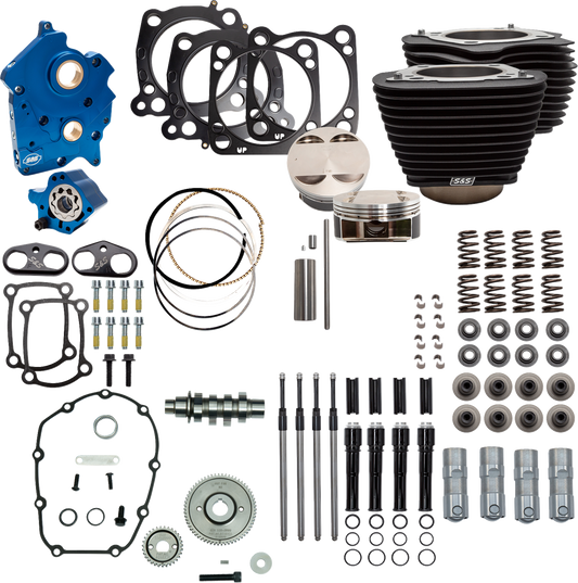 124" Power Package | Power Pack - 4.375" Stroke - Oil Cooled - Black Granite w/Highlights - M8
